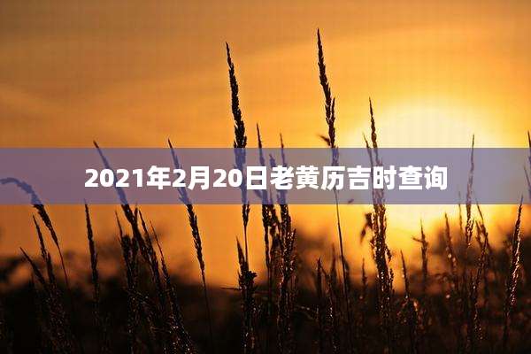 2021年2月20日老黄历吉时查询