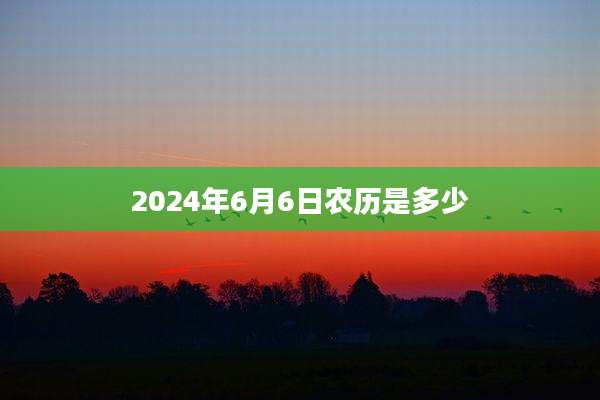 2024年6月6日农历是多少