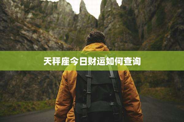 天秤座今日财运如何查询
