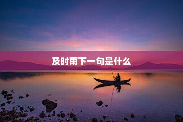 及时雨下一句是什么