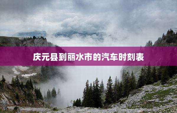 庆元县到丽水市的汽车时刻表