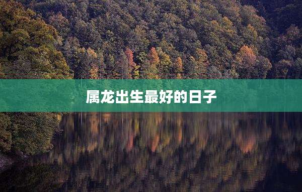 属龙出生最好的日子