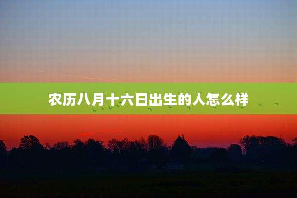 农历八月十六日出生的人怎么样