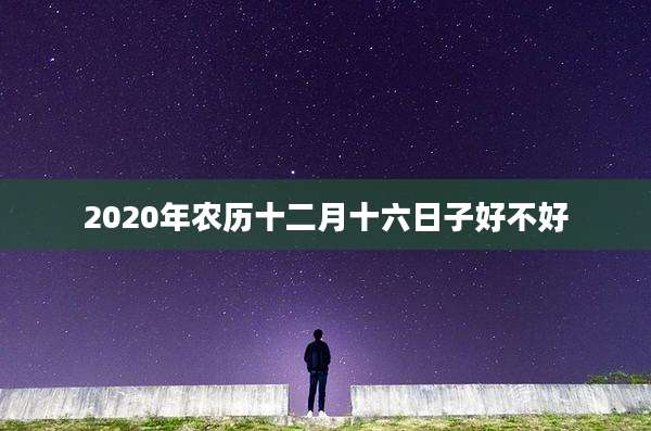 2020年农历十二月十六日子好不好