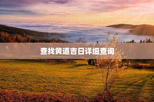 查找黄道吉日详细查询