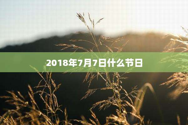 2018年7月7日什么节日