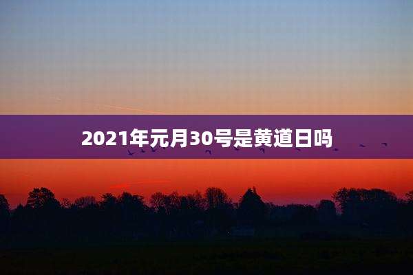 2021年元月30号是黄道日吗