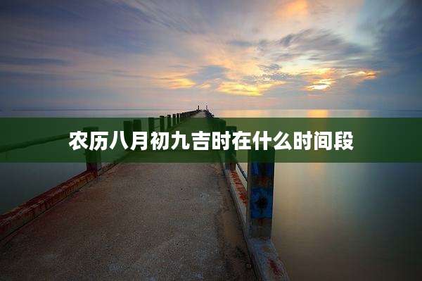 农历八月初九吉时在什么时间段