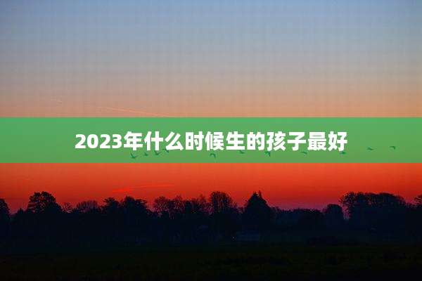 2023年什么时候生的孩子最好