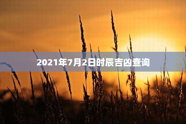 2021年7月2日时辰吉凶查询
