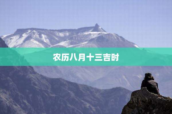 农历八月十三吉时