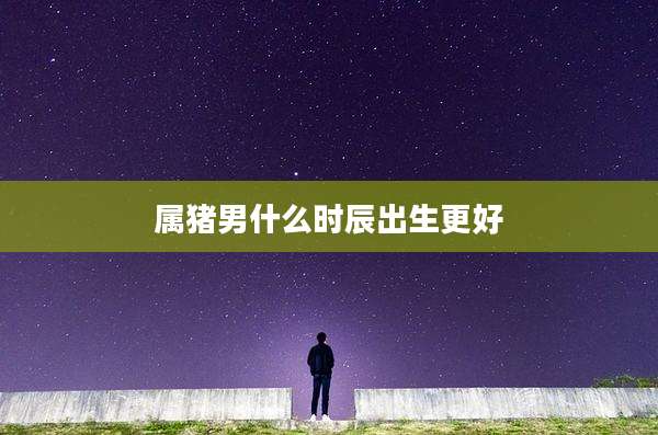 属猪男什么时辰出生更好