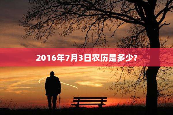 2016年7月3日农历是多少?