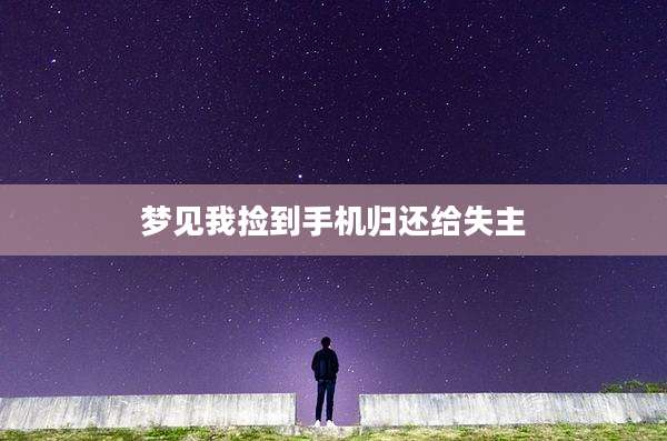 梦见我捡到手机归还给失主