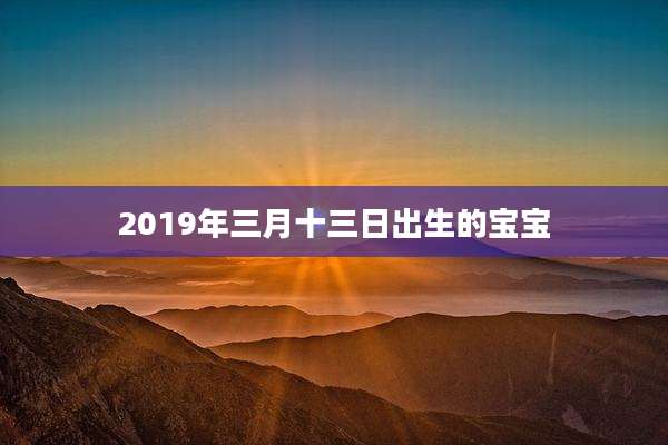2019年三月十三日出生的宝宝