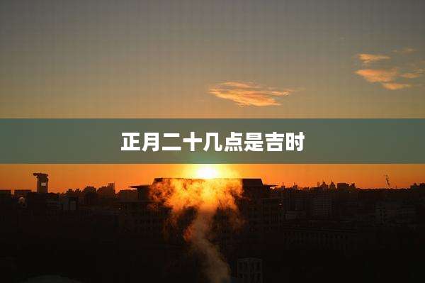 正月二十几点是吉时