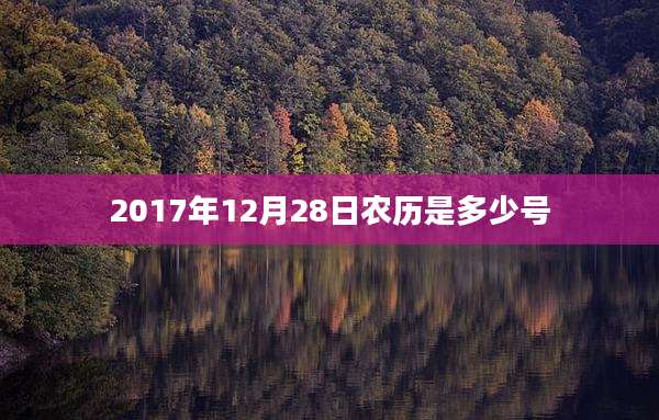 2017年12月28日农历是多少号