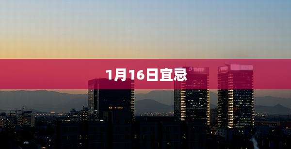 1月16日宜忌