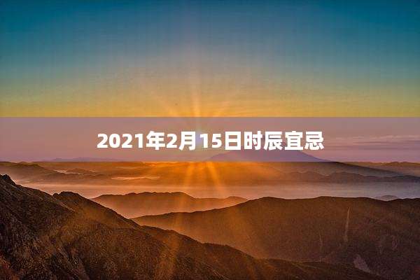 2021年2月15日时辰宜忌