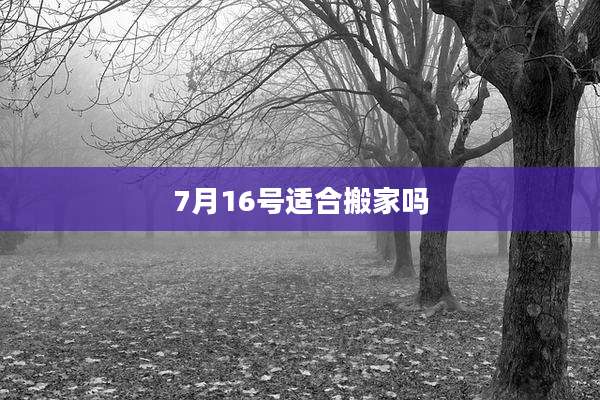 7月16号适合搬家吗