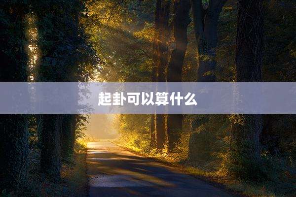 起卦可以算什么