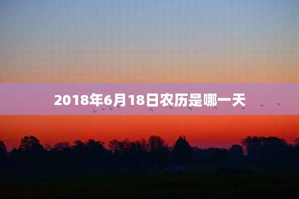 2018年6月18日农历是哪一天