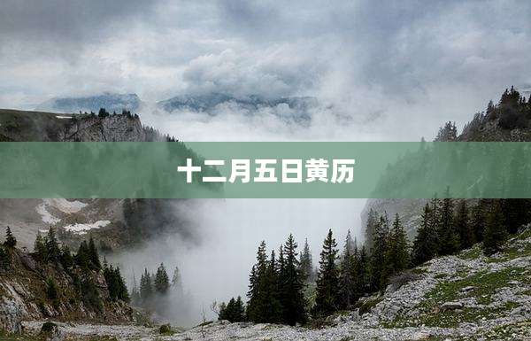 十二月五日黄历