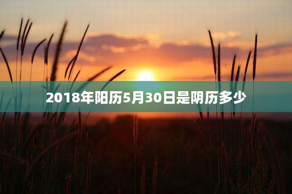 2018年阳历5月30日是阴历多少
