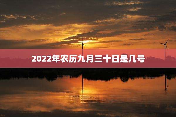 2022年农历九月三十日是几号