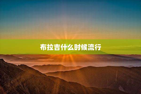 布拉吉什么时候流行