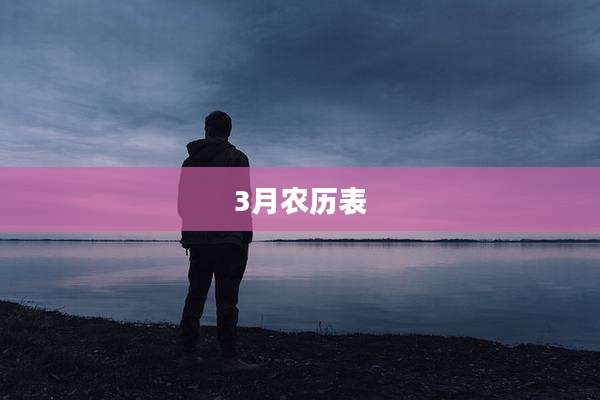 3月农历表