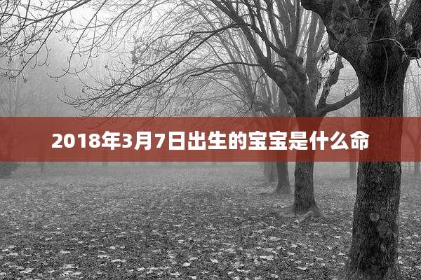 2018年3月7日出生的宝宝是什么命