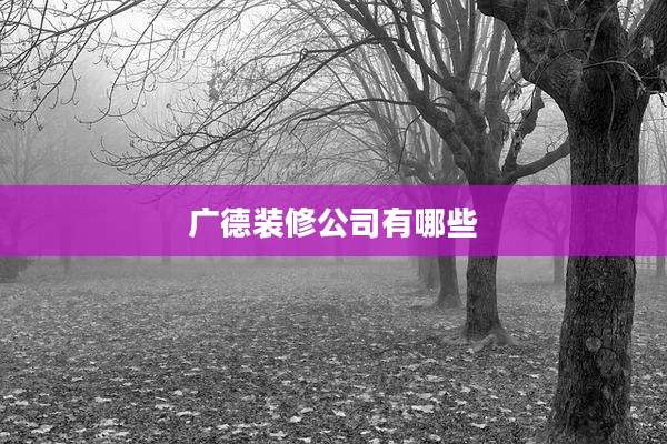 广德装修公司有哪些