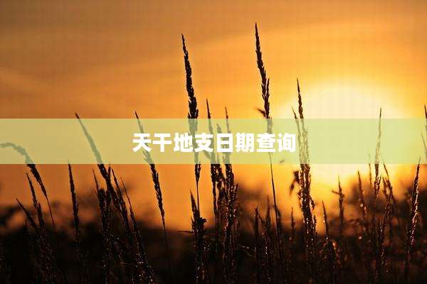 天干地支日期查询