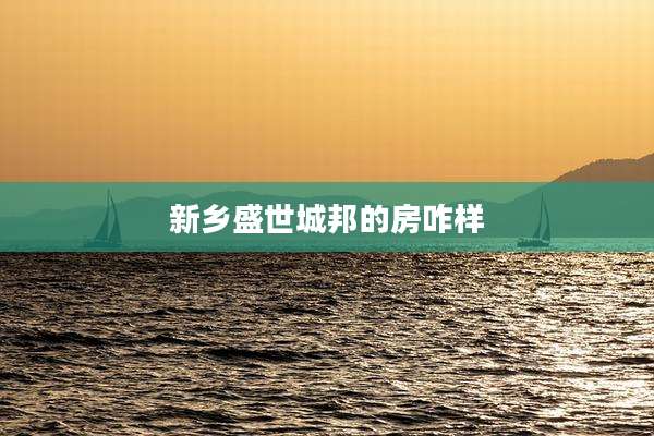 新乡盛世城邦的房咋样