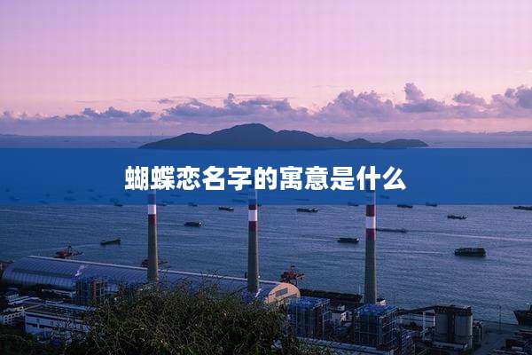 蝴蝶恋名字的寓意是什么