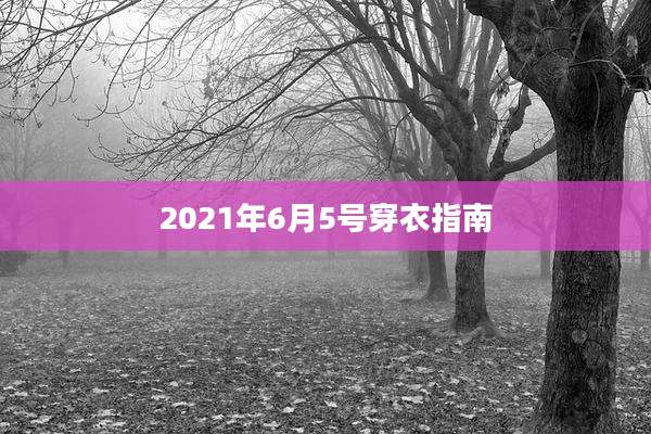 2021年6月5号穿衣指南