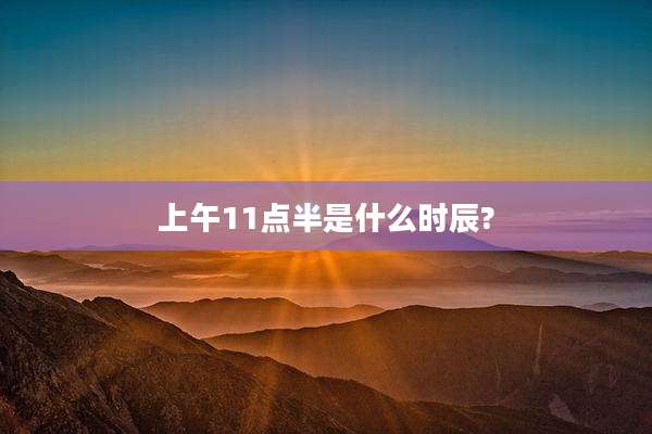 上午11点半是什么时辰?