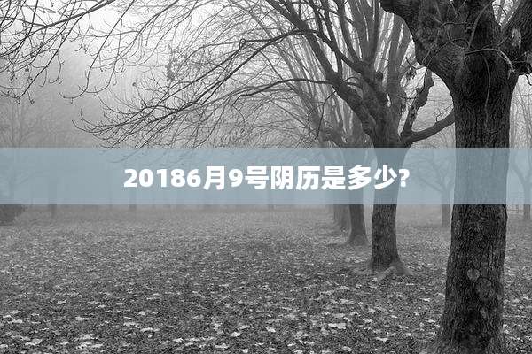 20186月9号阴历是多少?