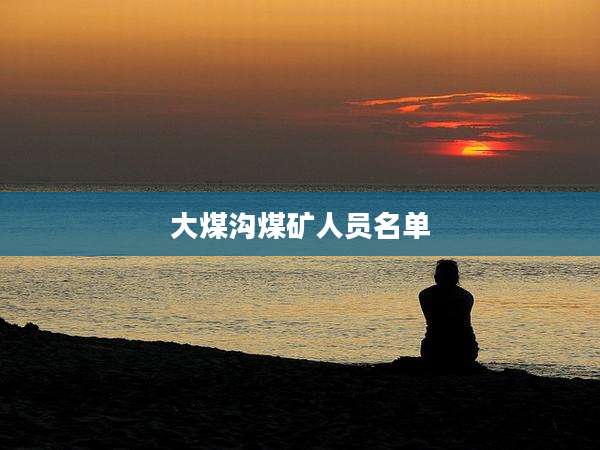 大煤沟煤矿人员名单