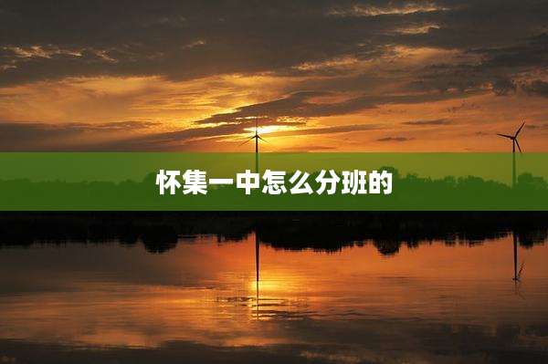 怀集一中怎么分班的