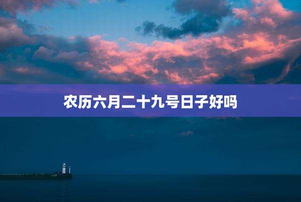 农历六月二十九号日子好吗