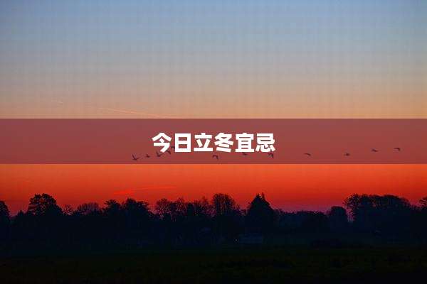 今日立冬宜忌