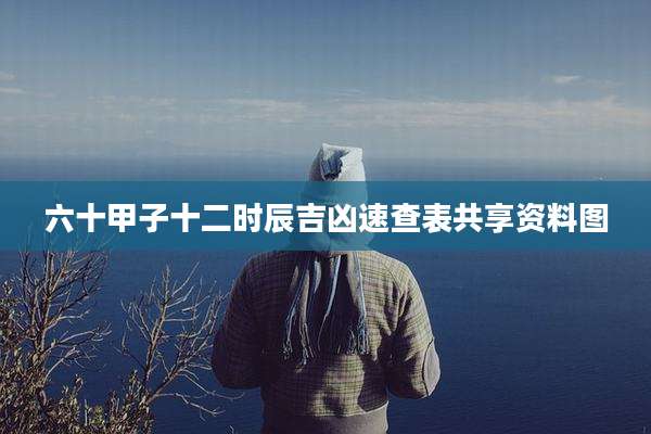 六十甲子十二时辰吉凶速查表共享资料图