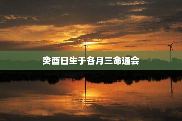 癸酉日生于各月三命通会