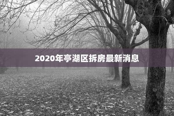 2020年亭湖区拆房最新消息
