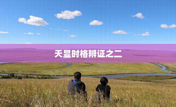 天显时格辨证之二