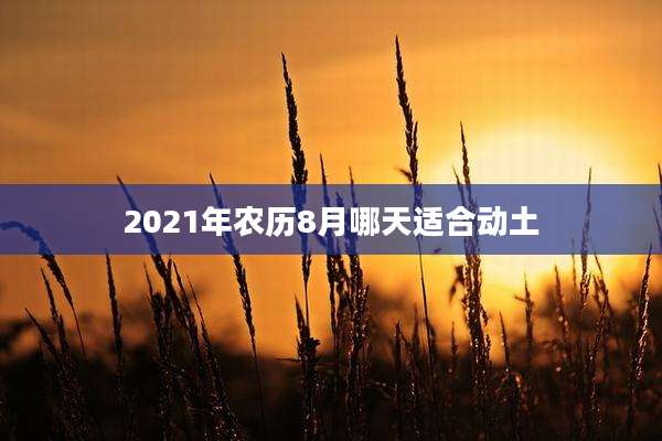 2021年农历8月哪天适合动土