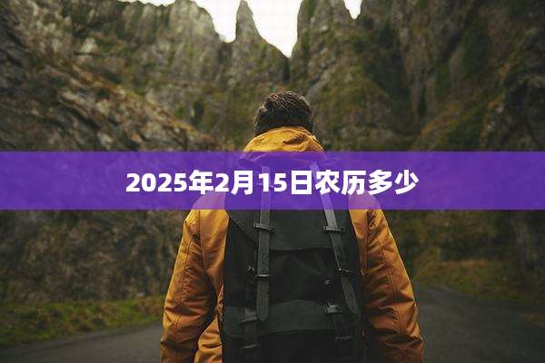 2025年2月15日农历多少