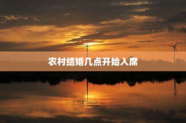 农村结婚几点开始入席